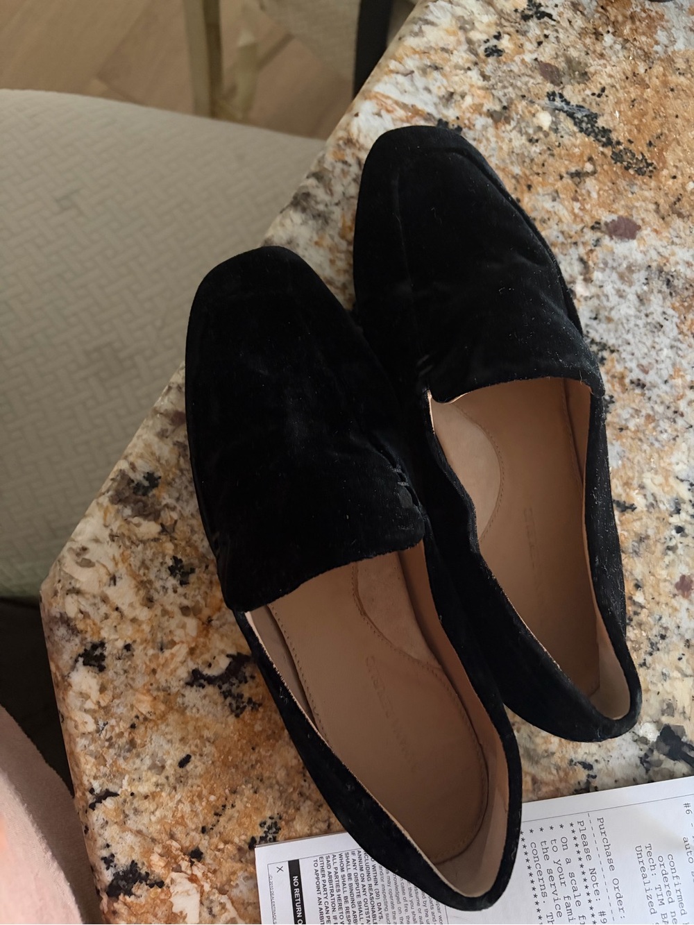 Banana Republic Black Velvet Loafers